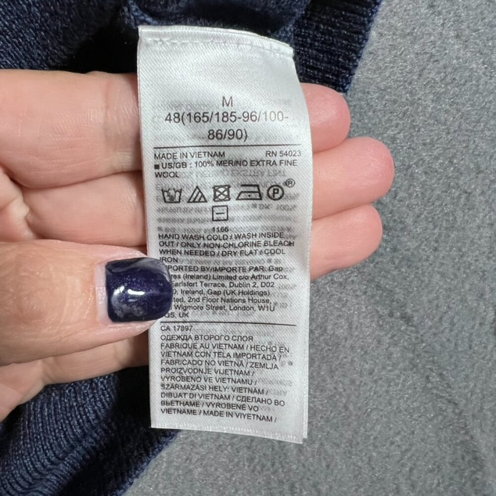 Baruffa x Banana Republic Italian wool sweater sz M Blue - Picture 3 of 5